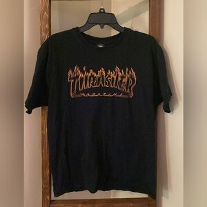 Thrasher Tee with Fiery Flame Design
